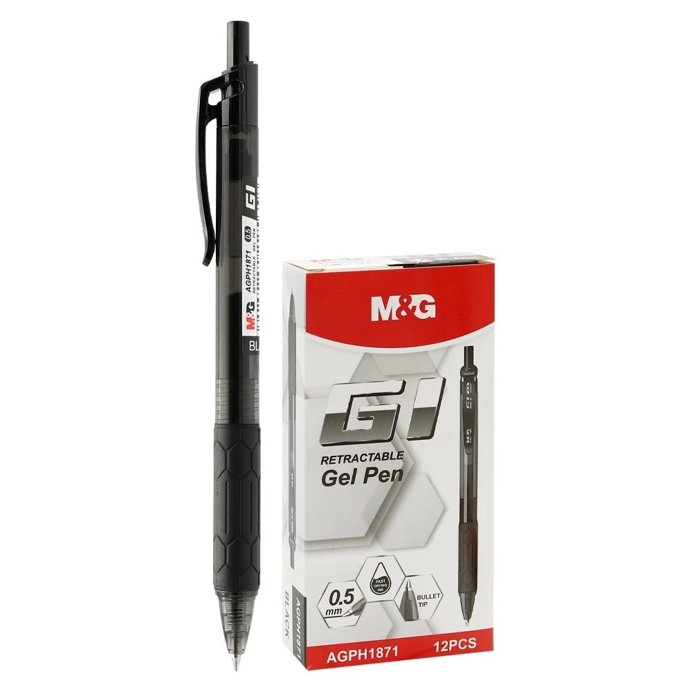 Pulpen / Ballpen Gel Pen M&G Retractable G1 0.5mm AGPH1871 Black Blue Red